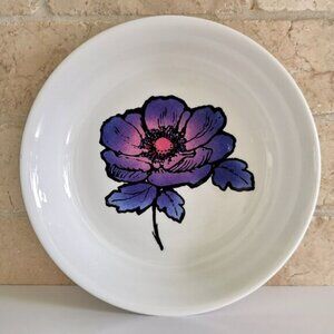 Wedgwood Blue Anemone Soup Bowl Susie Cooper Vintage 1970s Design Mod Floral